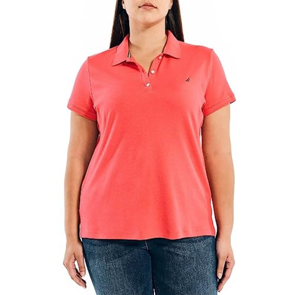 NWT Nautica Womens Short Sleeve Golf Polo Athletic Shirt Pink Size XS $55 2C054